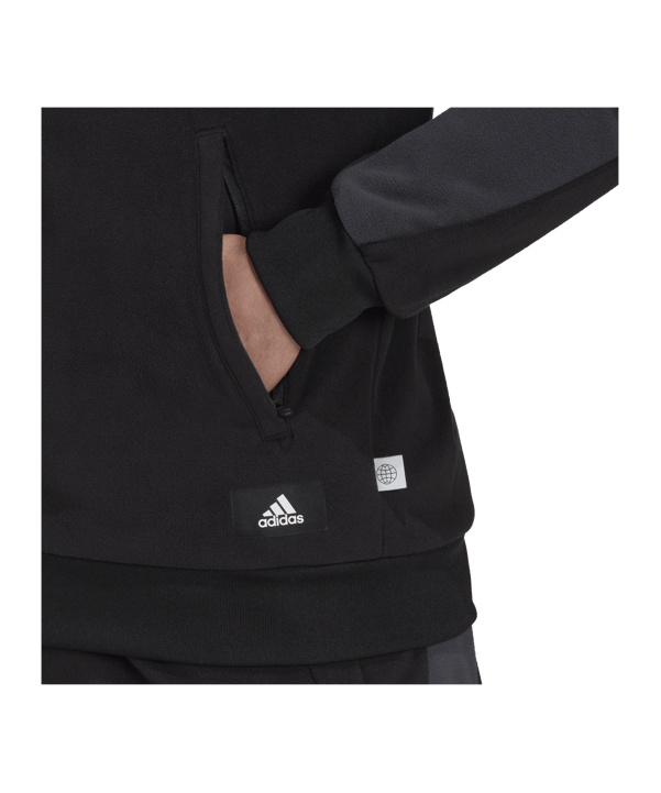 adidas Future Icons Fleece Trainingsjacke Schwarz - schwarz