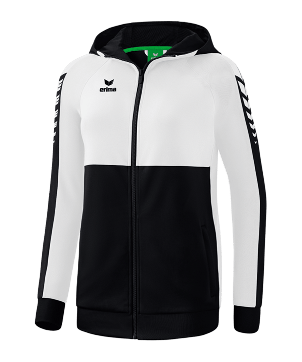 Erima Six Wings Kapuzenjacke Damen Schwarz - schwarz