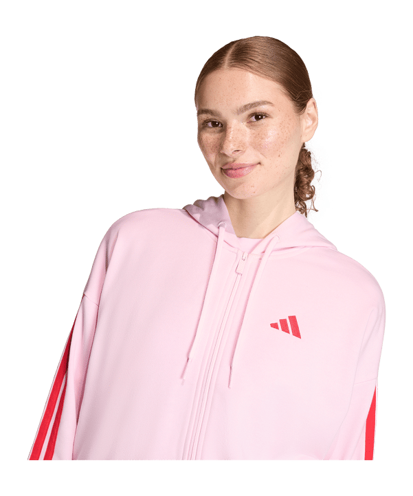 adidas Essentials 3 Stripes Kapuzenjacke Damen Rosa - rosa