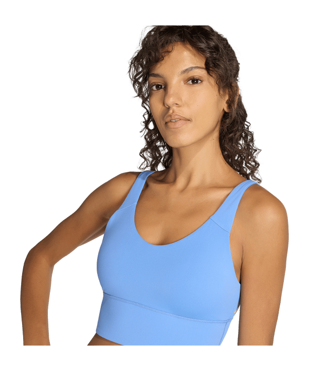 adidas 3 Stripes Studio All Me Sport-BH Damen Blau - blau