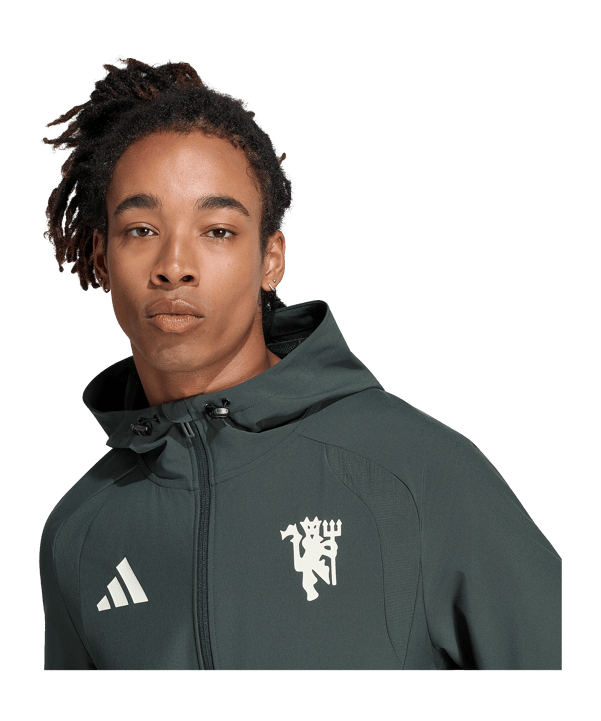 adidas Manchester United Tiro Travel Windbreaker Verde - verde