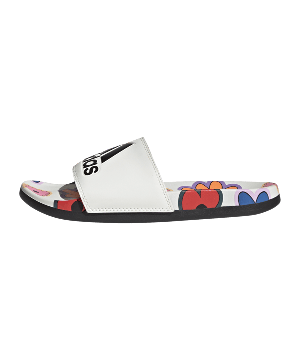 adidas Comfort Slides Adilette Damen Weiss Schwarz - weiss