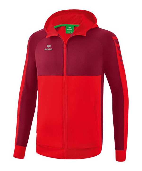 Erima Six Wings Kapuzenjacke Kids Rot - rot