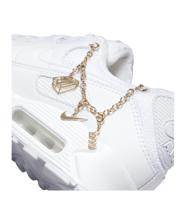 Nike Air Max 90 Damen Weiss Gold F100 - weiss