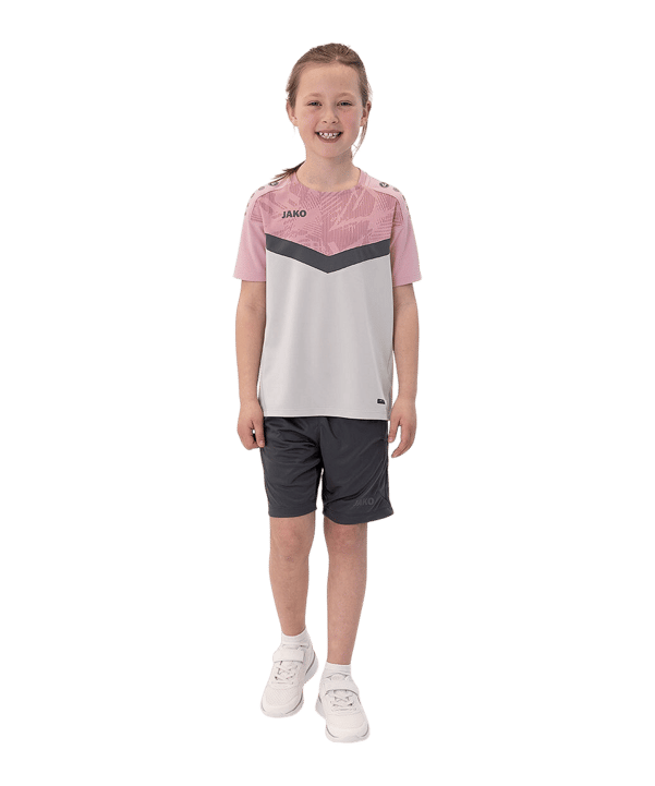 JAKO Icon T-Shirt Kids Grau Pink F851 - grau