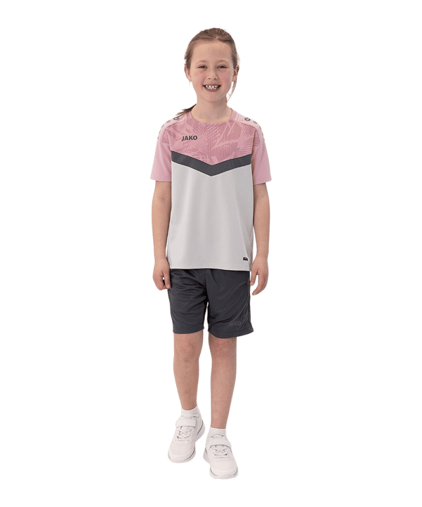 JAKO Icon T-Shirt Kids Grau Pink F851