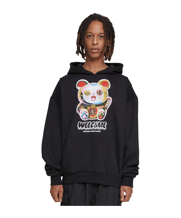 Mister Tee Welcome Cat Oversized Hoody Schwarz - schwarz