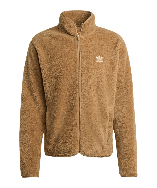 adidas Originals Trefoil Essentials Teddy Fleece Freizeitjacke Braun - braun