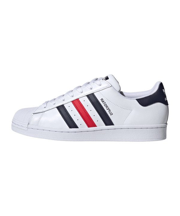 adidas Originals Superstar Weiss Blau Rot - weiss