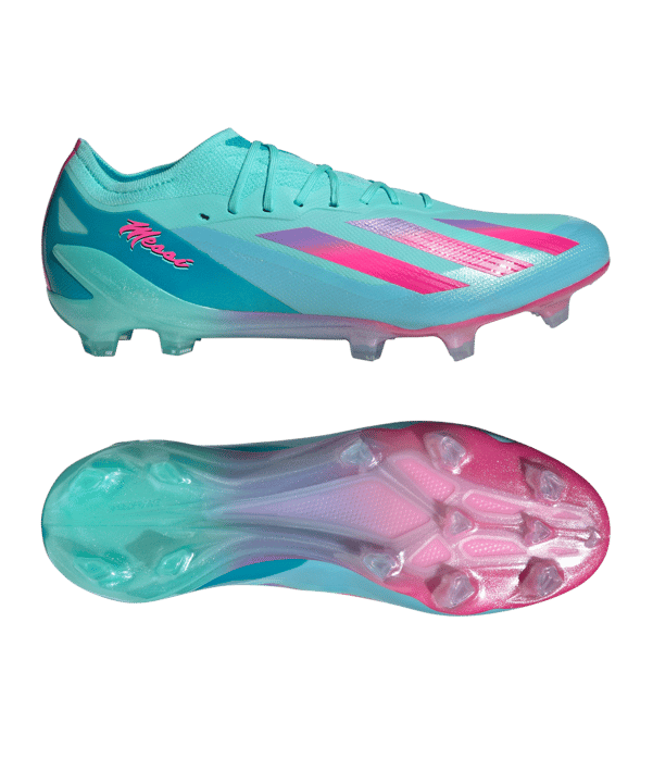 adidas X Crazyfast.1 FG Messi Bienvenido a Miami Türkis Pink Blau - tuerkis