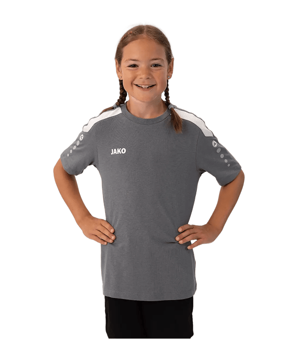 JAKO Power T-Shirt Kids Grau Weiss F840