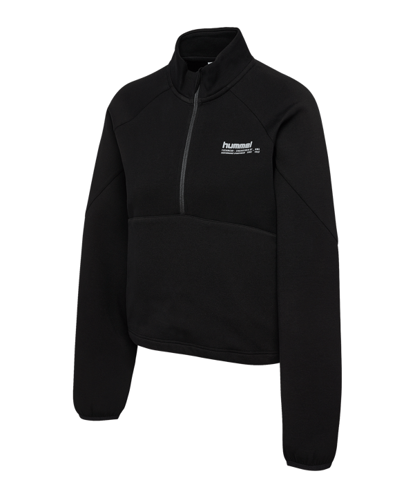 Hummel Tech Fleece Boxy Half Zip Sweatshirt Damen Schwarz F2001 - schwarz