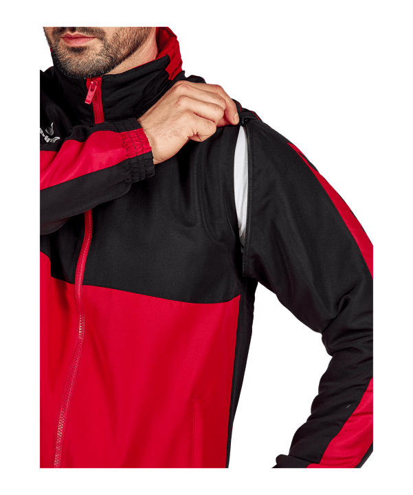 Erima Six Wings Jacke abnehmbare Ärmel Rot Schwarz Schwarz - rot