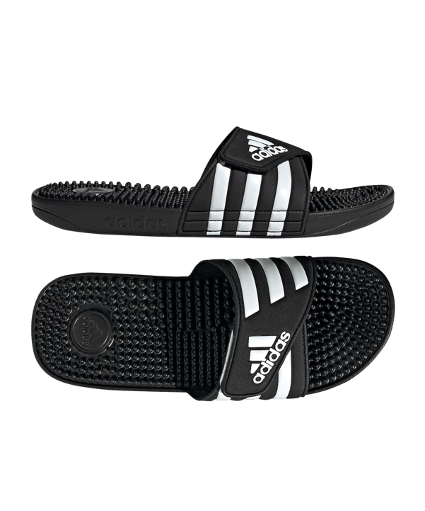 adidas Adissage Badelatsche Schwarz Weiss - schwarz