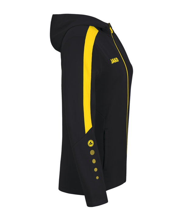 JAKO Power Kapuzenjacke Damen Schwarz Gelb F803 - schwarz