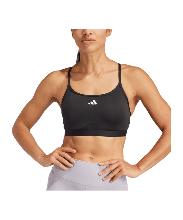 adidas Aeroreact Training 3S Sport-BH Damen - schwarz