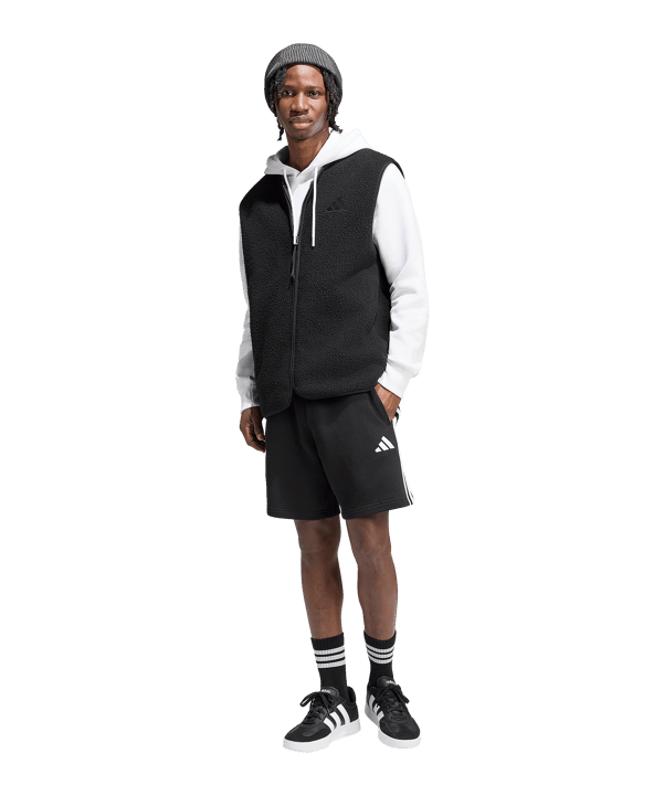adidas Essentials 3-Stripes French Terry Pantaloncini Nero - nero