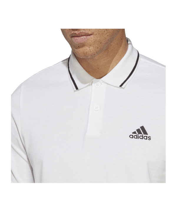 adidas Essentials Piqué Small Logo Polo Shirt White - weiss