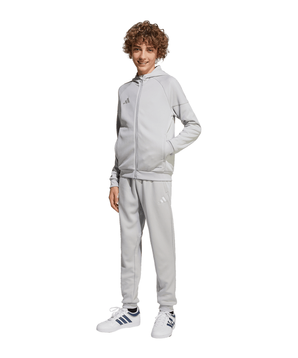 adidas Tiro 25 Travel Kapuzenjacke Kids Grau - grau