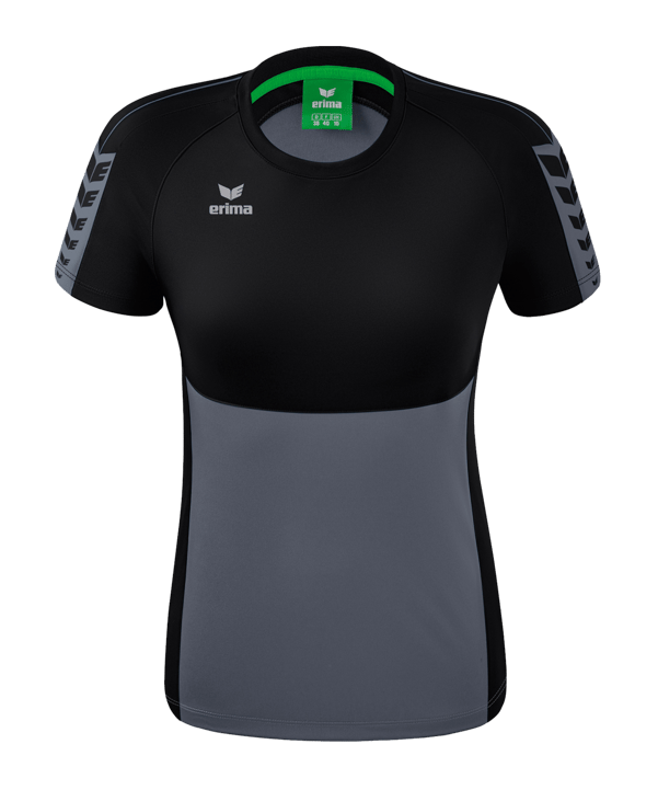 Erima Six Wings T-Shirt Damen Grau Schwarz - grau