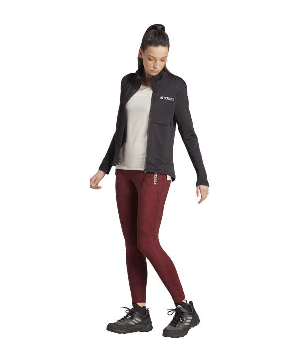adidas Terrex Fleece Jacke Damen Schwarz Black - schwarz