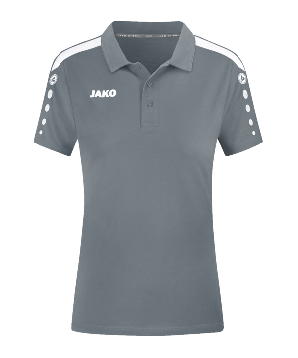 JAKO Power Poloshirt Damen Grau Weiss F840 - grau