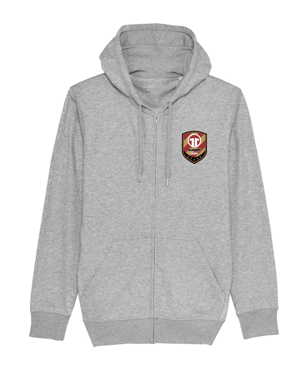 11ts Academy Zip-Hoody Brustlogo Grau - grau
