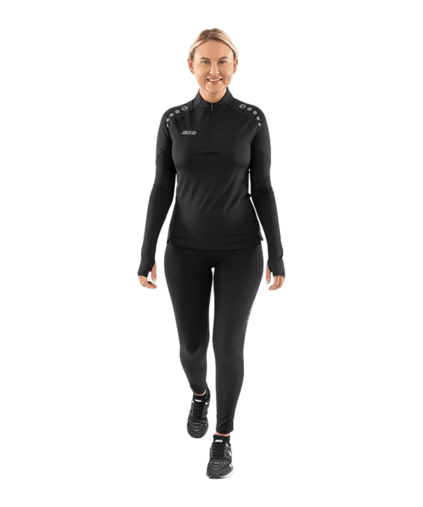 JAKO ZipTop Light Flow Sweatshirt Damen Schwarz F800 - schwarz