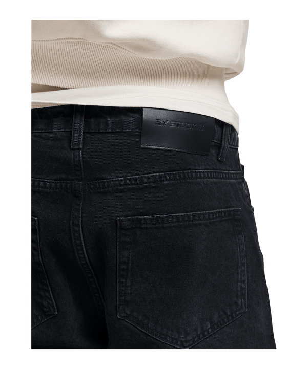 2Y-Studios Arun Open Hem Straight Jeans Hose Schwarz - schwarz