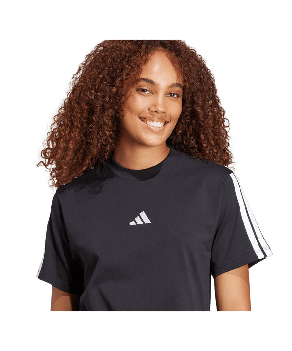 adidas Essentials 3 Stripes T-Shirt Damen Schwarz - schwarz