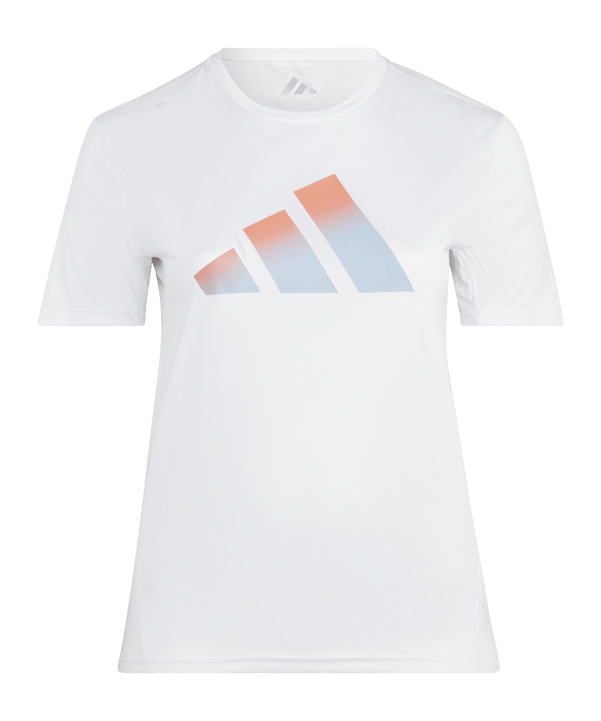 adidas Run Icons 3 Bar Logo Tee White - weiss
