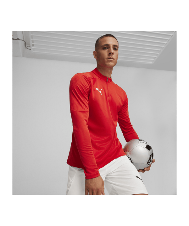 PUMA teamFINAL Training 1/4 Zip Sweatshirt Rot F01 - rot