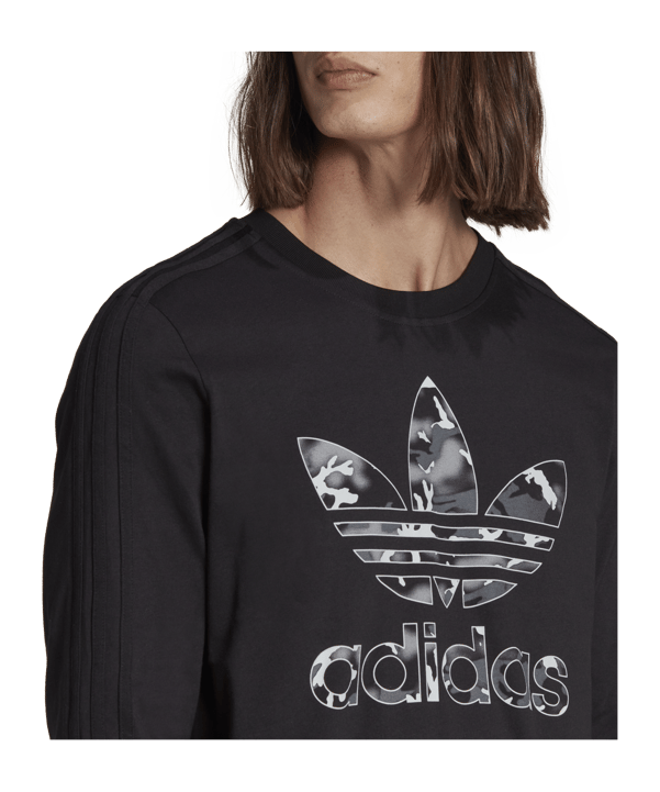 adidas Originals Graphics Camo Stripe Long Sleeve Tee Black - schwarz