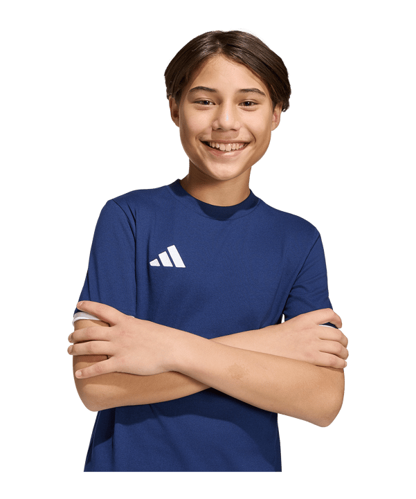 adidas Entrada 26 Trainingsshirt Kids Dunkelblau - weiss