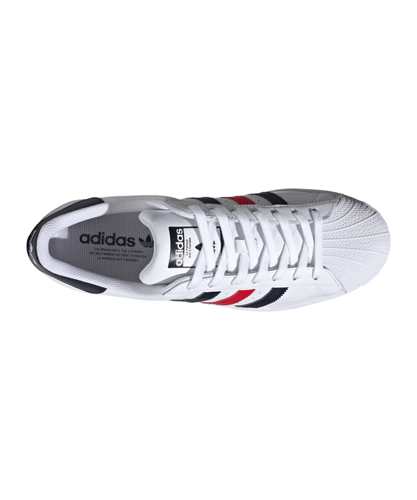 adidas Originals Superstar Weiss Blau Rot - weiss