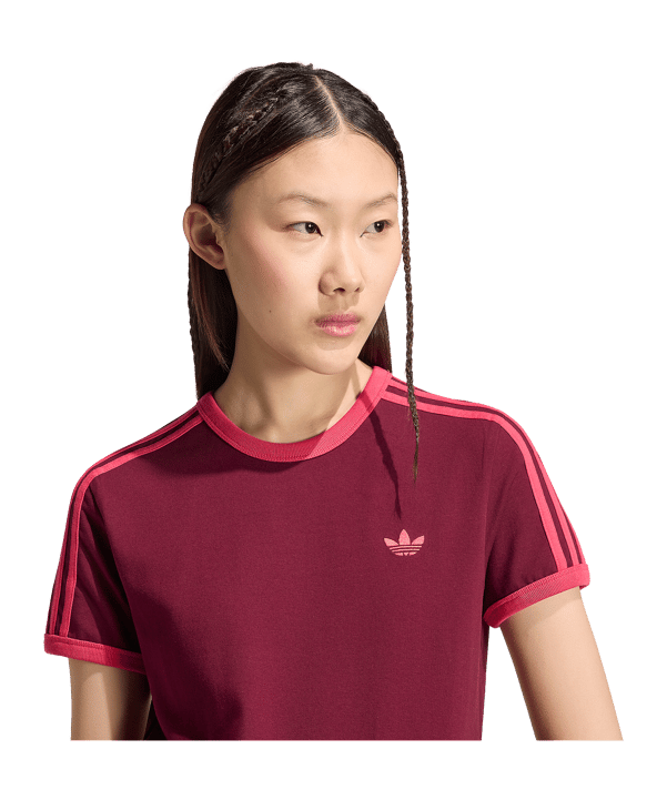 adidas Originals 3-Stripes Slim T-shirt Dames Rood - rood