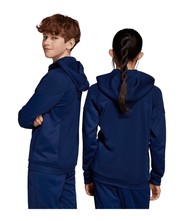 adidas Tiro 25 Travel Kapuzenjacke Kids Blau - blau