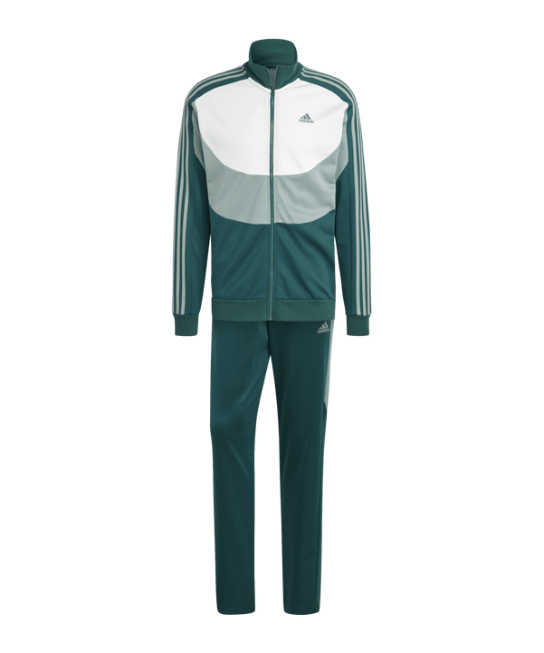 adidas Colorblock Trainingsanzug Grün - gruen