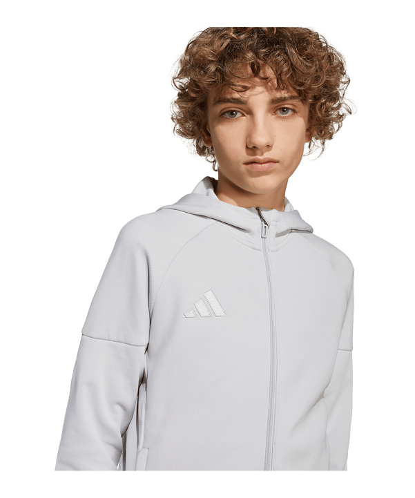 adidas Tiro 25 Travel Kapuzenjacke Kids Grau - grau