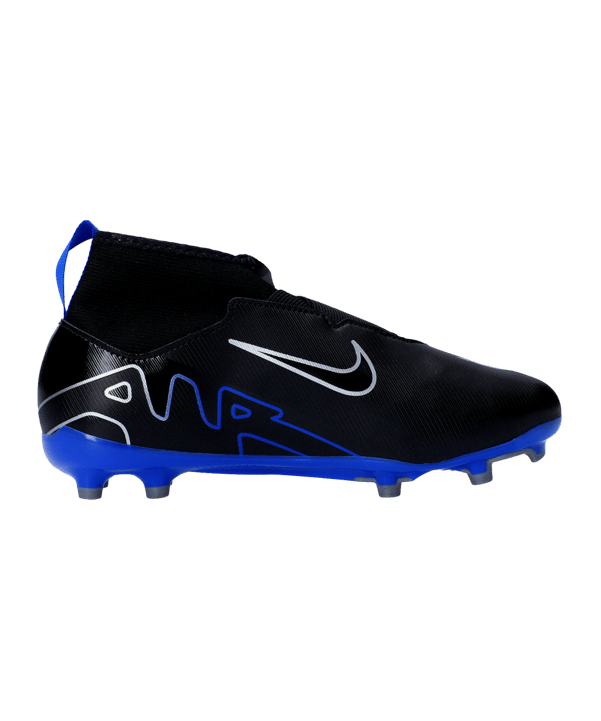 Nike Jr Air Zoom Mercurial Superfly IX Academy FG/MG Shadow Kids Schwarz Silber Blau F040 - schwarz
