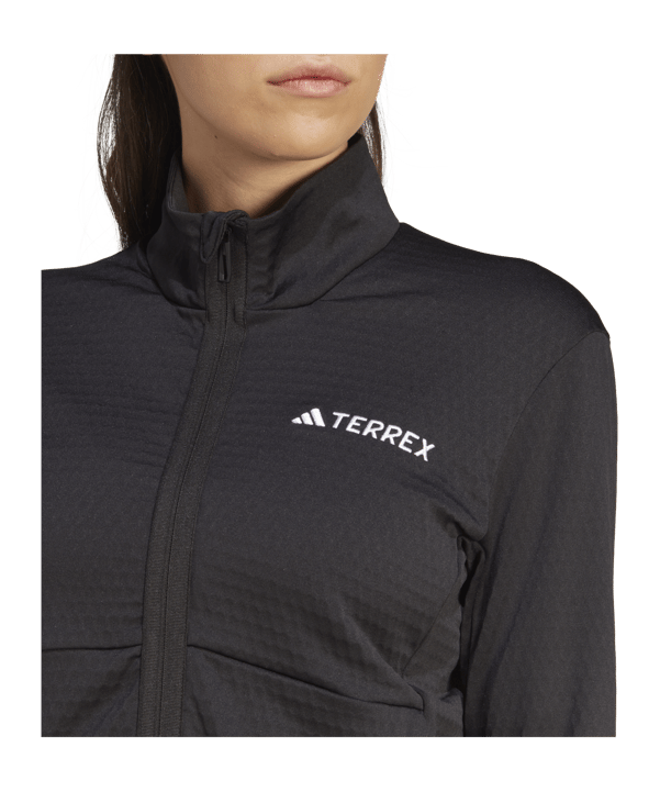 adidas Terrex Fleece Jacke Damen Schwarz Black - schwarz