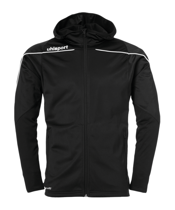 uhlsport Stream 22 Kapuzenjacke Schwarz Weiss F01 - schwarz