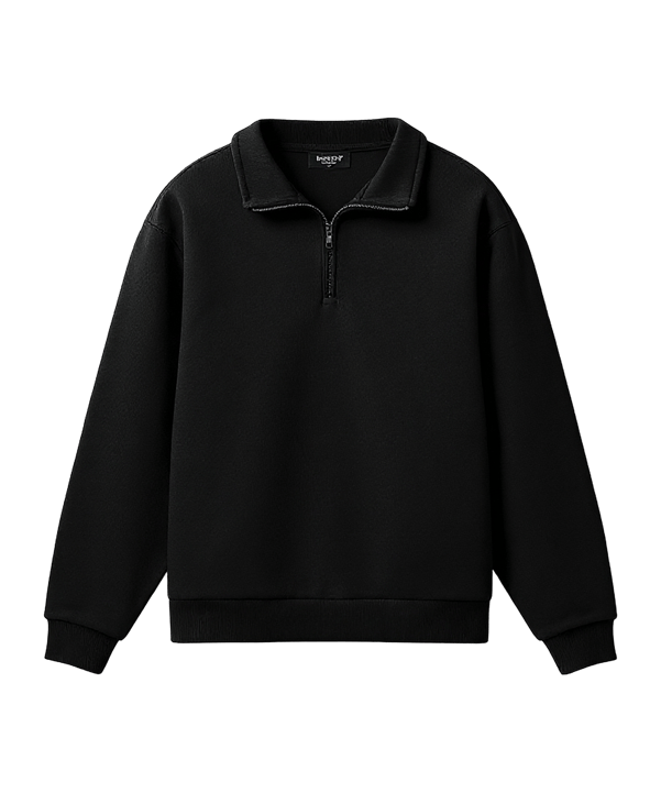 Burocs Essential Mock Neck Sweatshirt Schwarz - schwarz