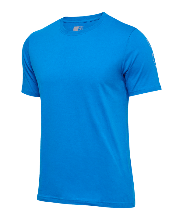 Hummel Elemental Chevron Cotton T-Shirt Blau F7335 - blau