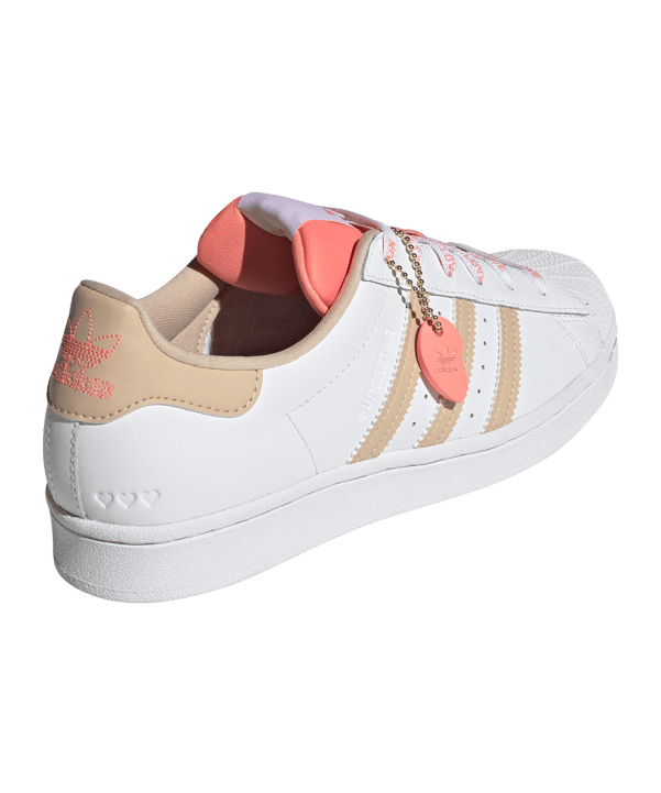 adidas Originals Superstar Damen Weiss Orange - weiss
