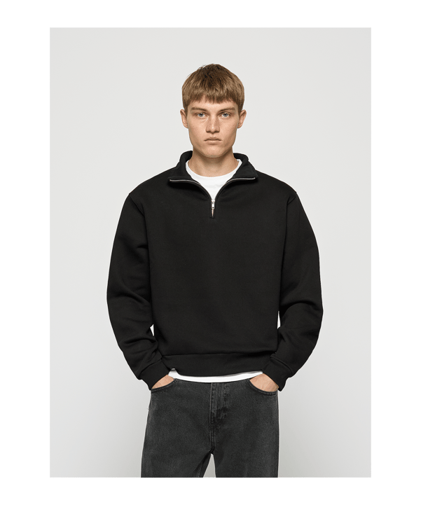 Burocs Essential Mock Neck Sweatshirt Schwarz - schwarz