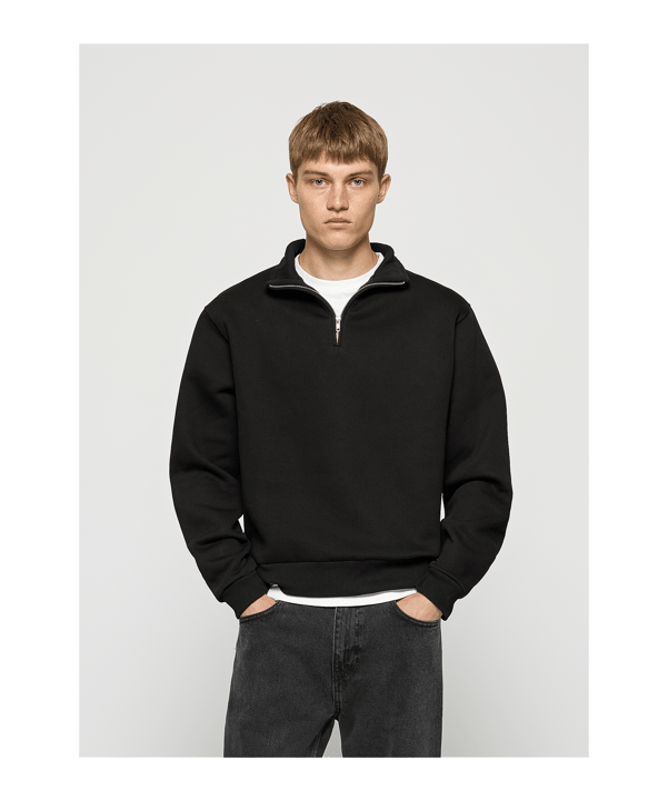 Burocs Essential Mock Neck Sweatshirt Noir - noir