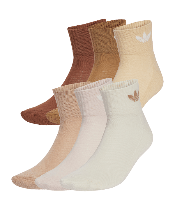 adidas Originals Mid Ankle 6er Pack Socken Weiß - weiss