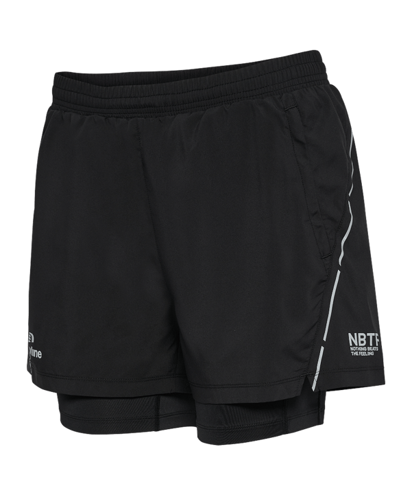 Newline Fast 2in1 Zip Pocket Short Damen Schwarz F2001 - schwarz