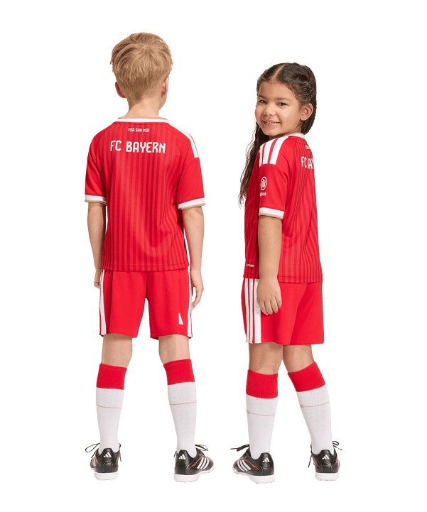 adidas FC Bayern München Trikot Set Home 2026/2027 Kids Rot - rot